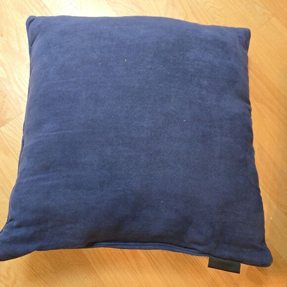 Laurel Burch Tapestry Throw Pillow Reindeer Birds Holiday 17" Blue Velvet Back - Picture 8 of 9